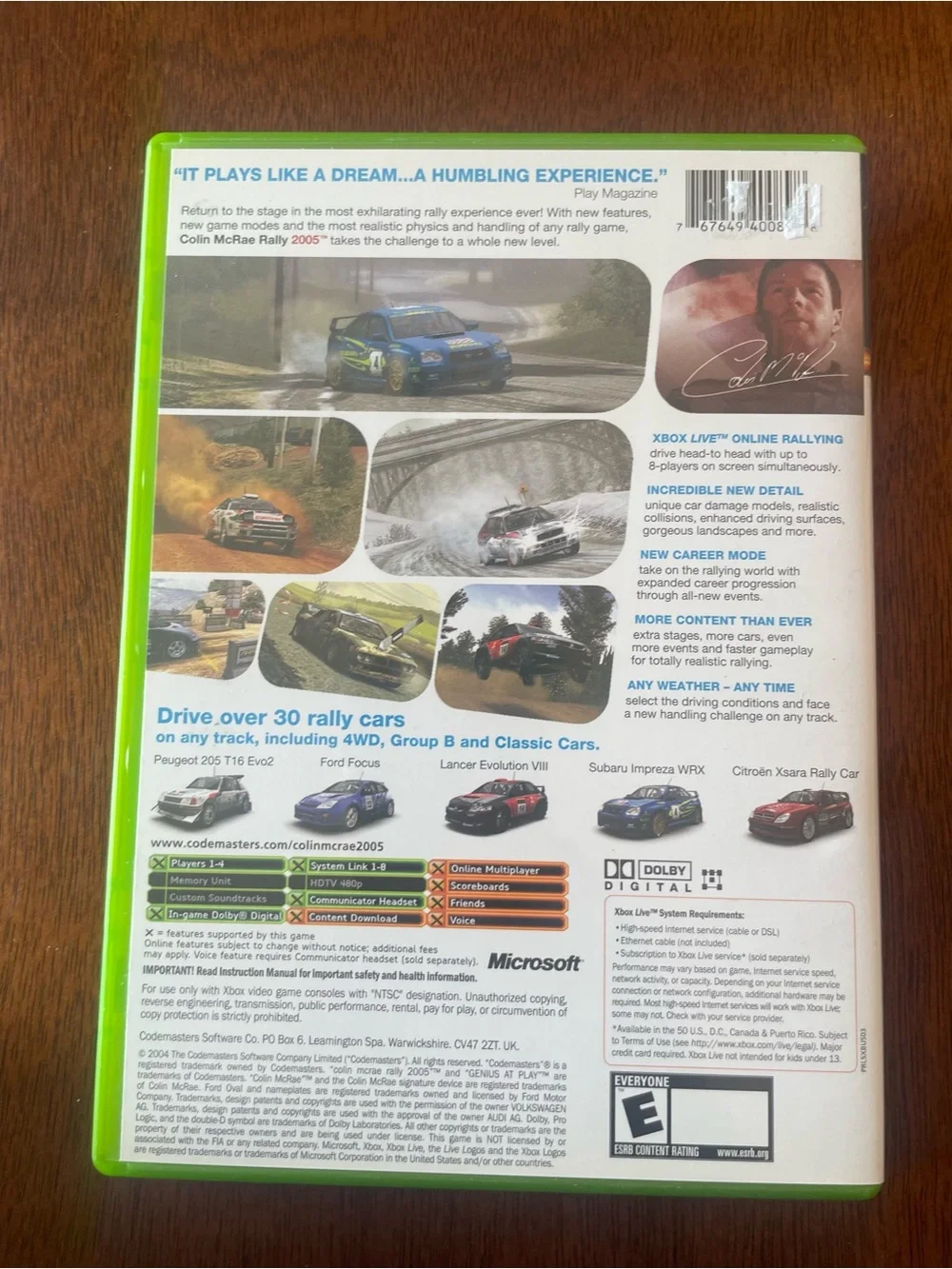 Colin McRae Rally 2005 (Original Xbox, 2004) Complete in Box